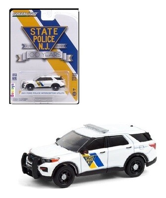 Greenlight Diecast Model Car Anniversary Series Ford Police Interceptor Utility 2021 New Jersey State 1/64 scale new in pack