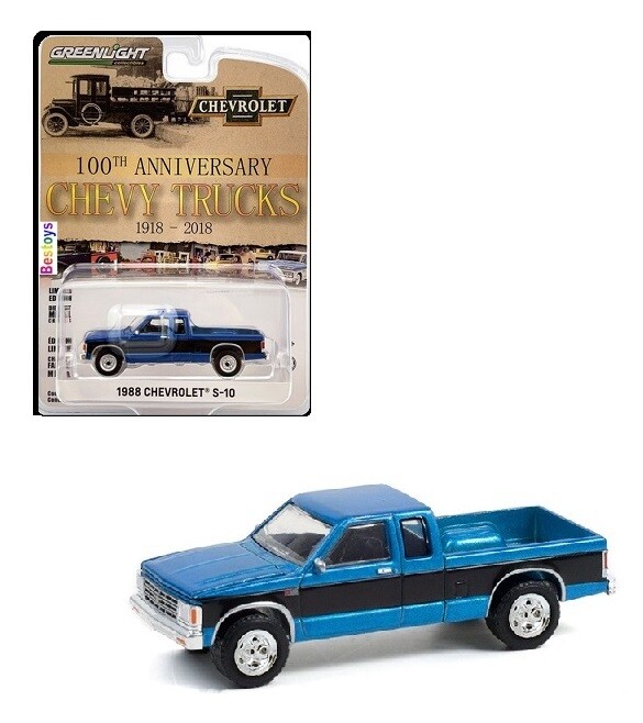 Greenlight Diecast Model Car Anniversary Series Chevy Chevrolet S 10 S10 Pickup 1988 100th Anniversary 1/64 scale new in pack