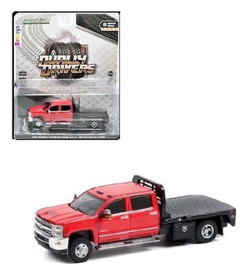 Greenlight Diecast Model Car Dually Chevy Chevrolet Silverado 3500 HD 2016 Flatbed 1/64 scale new in pack