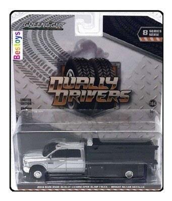 Greenlight Diecast Model Car Dually Dodge RAM 3500 2018 Landscaper Dump Truck 1/64 scale new in pack