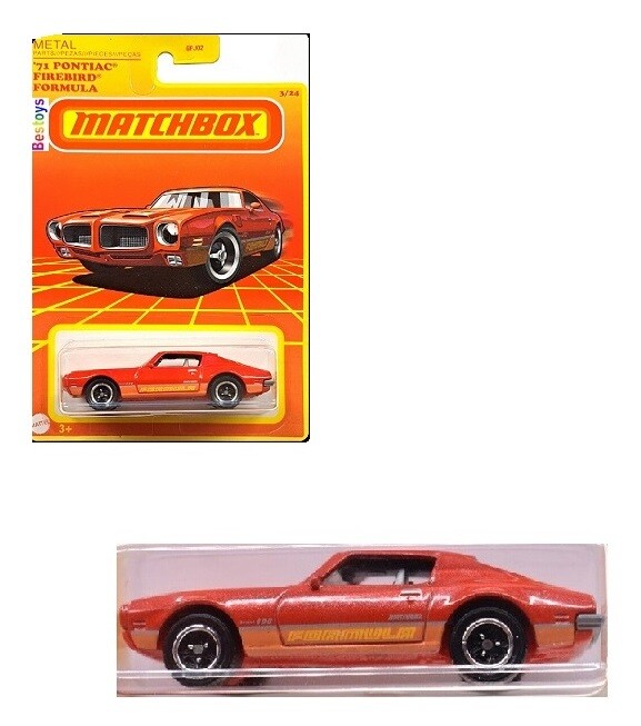 Matchbox Diecast Model Car Retro Series Pontiac Firebird Formula 1971 1/64 scale new in pack