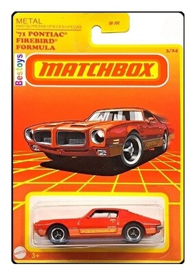 Matchbox Diecast Model Car Retro Series Pontiac Firebird Formula 1971 1/64 scale new in pack