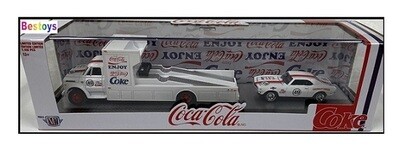 Castline M2 Diecast Model Auto Hauler Chevy C 60 C60 Ramp Truck 1968 + Camaro Z28 1968 "Coca Cola" 1/64 scale new in pack