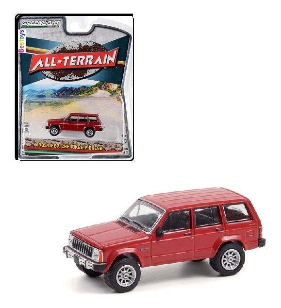 Greenlight Diecast Model Car All Terrain Jeep Cherokee Pioneer 1985 Offroad 1/64 scale new in pack