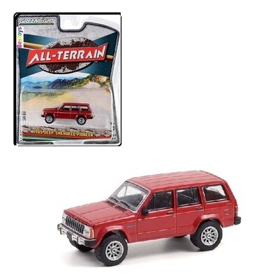 Greenlight Diecast Model Car All Terrain Jeep Cherokee Pioneer 1985 Offroad 1/64 scale new in pack