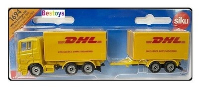 Siku Diecast Model 1694 Truck + Trailer "DHL" +- 1/87 HO railway scale new in pack