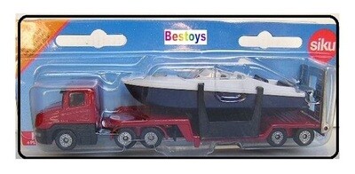 SIKU 1613 Scania Truck & trailer with Motor Launch Boat +- 1/100 scale new in pack