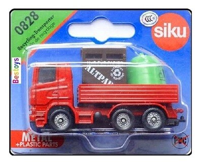 SIKU Diecast Model 0828 Recycling Transporter Truck with recycling bins new in pack