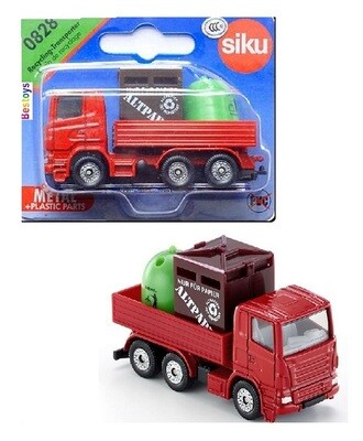 SIKU Diecast Model 0828 Recycling Transporter Truck with recycling bins new in pack