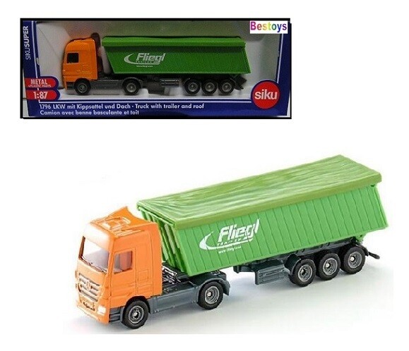 SIKU 1796 Mercedes Benz Actros Truck &amp; Covered Tipper Trailer 1/87 HO