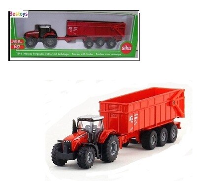 Siku Diecast Model 1844 Massey Ferguson Tractor & Trailer Farm Agricultural 1/87 HO railway scale new in pack