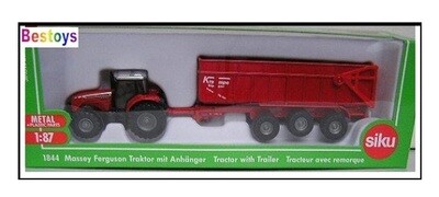 Siku Diecast Model 1844 Massey Ferguson Tractor & Trailer Farm Agricultural 1/87 HO railway scale new in pack