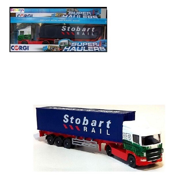 Corgi Hornby Diecast Model Truck &amp; Trailer Container Transporter &quot;Stobart Rail&quot; 1/64 scale new in pack
