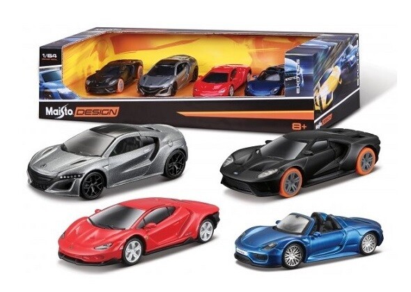 Maisto Model Car Design Series Exotics 4 pk Ford Honda Lamborghini Porsche 1/64 scale new in pack