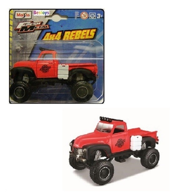 Maisto Diecast Model Car 4x4 Rebels Chevy Chevrolet 3100 Pickup 1953 &quot;FM Custom&quot; 1/36 scale