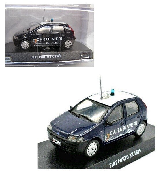 Deagostini Italian Military Police Diecast Model Car Collection Fiat Punto SX 1999 &quot;Carabinieri&quot; 1/43 scale new in pack