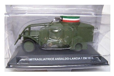Deagostini Italian Police Diecast Model Car Collection Ansaldo Lancia 1 ZM 1916 Military 1/43 scale scale new in pack