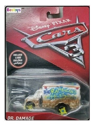 Disney Pixar Diecast Model Car Cars 3 Movie Film Deluxe Dr.Damage Ambulance 1/55 scale new in pack