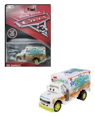 Disney Pixar Diecast Model Car Cars 3 Movie Film Deluxe Dr.Damage Ambulance 1/55 scale new in pack