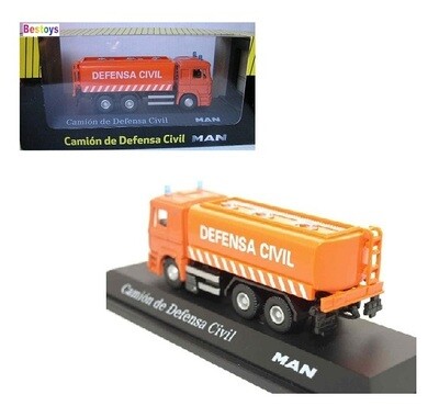 Diecast Model Truck Collection MAN F 2000 Civil Defence Tanker 1/72 OO railway scale new in pack