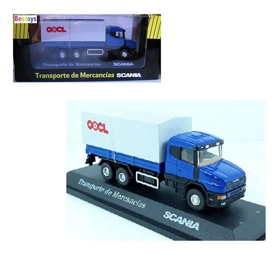 Diecast Model Truck Collection Scania Covered Truck &quot;OOCL&quot; 1/72 OO railway scale new in pack