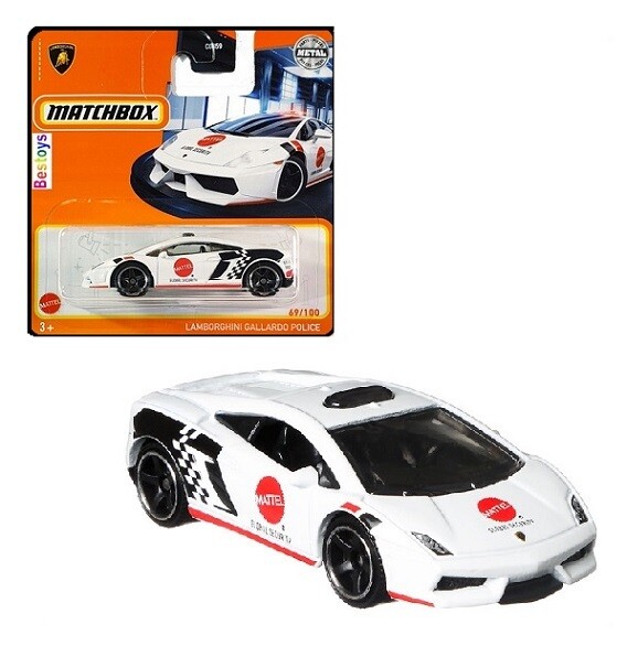 Matchbox Diecast Model Car 2022 69 / 100 Lamborghini Gallardo Police &quot;Mattel&quot; 1/64 scale new in pack