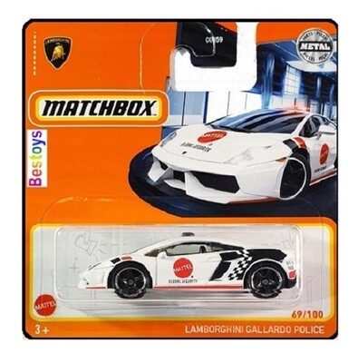 Matchbox Diecast Model Car 2022 69 / 100 Lamborghini Gallardo Police "Mattel" 1/64 scale new in pack