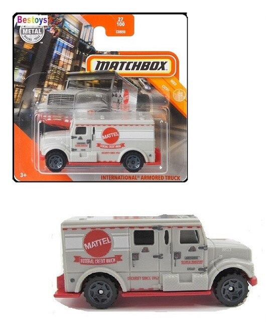 Matchbox Diecast Model Car 2020 27 / 100 International Armoured Truck &quot;Mattel&quot; 1/64 scale new in pack