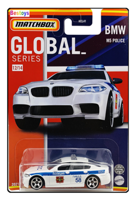 Matchbox Diecast Model Car Global Series BMW M 5 M5 Police 1/64 scale new in pack