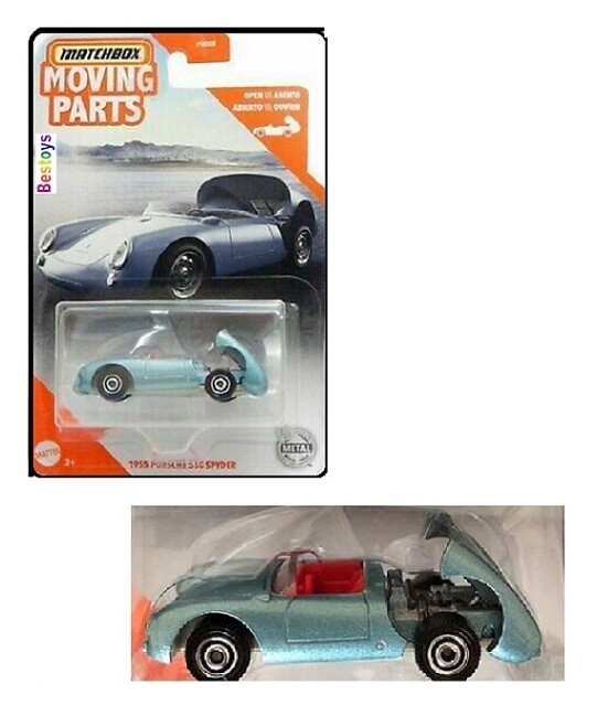 Matchbox Diecast Model Car Moving Parts Porsche 550 Spyder 1955 1/64 scale new in pack