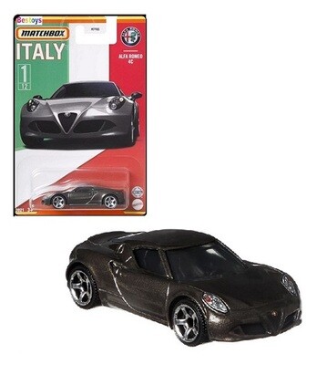 Matchbox Diecast Model Car Italy series Alfa Romeo 4 C 4C 1/64 scale new in pack