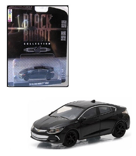 Greenlight Diecast Model Car Black Bandit Series Chevy Chevrolet Volt 2016 1/64 scale new in pack