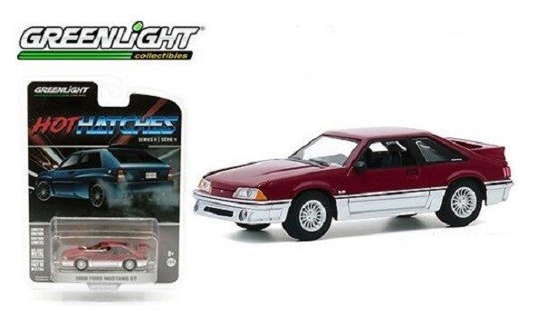 Greenlight Diecast Model Car Hot Hatches Ford Mustang GT 1988 1/64 scale new in pack