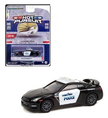 Greenlight Diecast Model Car Hot Pursuit Police Nissan GT-R 2015 Oceanside California 1/64 scale new in pack