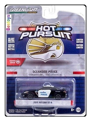 Greenlight Diecast Model Car Hot Pursuit Police Nissan GT-R 2015 Oceanside California 1/64 scale new in pack