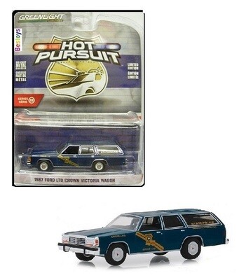 Greenlight Diecast Model Car Hot Pursuit Police Series Ford Ltd Crown Victoria Stationwagon 1987 Louisiana State Police 1/64 scale new in pack
