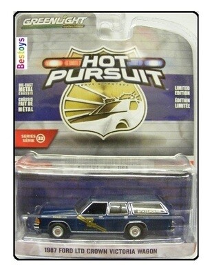 Greenlight Diecast Model Car Hot Pursuit Police Series Ford Ltd Crown Victoria Stationwagon 1987 Louisiana State Police 1/64 scale new in pack