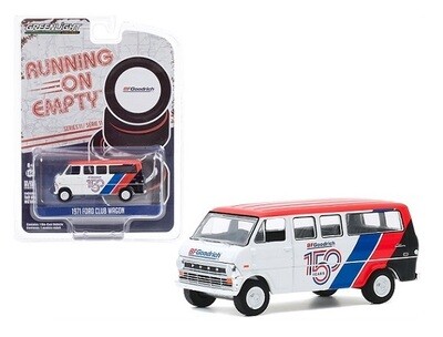 Greenlight Diecast Model Car Running on Empty Ford Club Wagon 1971 &quot;BF Goodrich 150 years&quot; Anniversary 1/64 scale new in pack