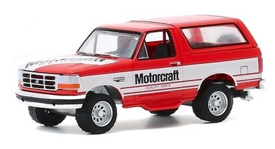 Greenlight Diecast Model Car Running on Empty Ford Bronco 1994 "Motorcraft" 1/64 scale