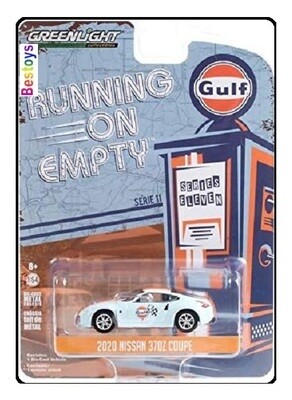 Greenlight Diecast Model Car Running on Empty Nissan 370 Z 370Z Coupe 2020 "Gulf" 1/64 scale