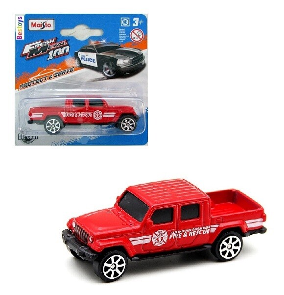 Maisto Diecast Model Car Jeep Gladiator 2020 &quot;Fire &amp; Rescue&quot; 1/64 scale new in pack