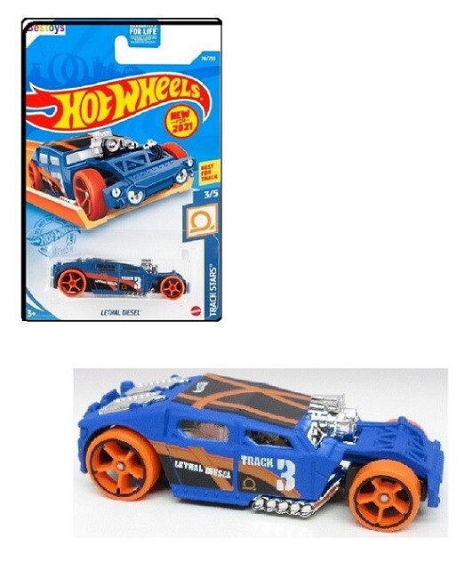 Hotwheels Hot Wheels Diecast Model Car First Edition 2021 74/250 Lethal Diesel No 3 Track Stars 1/64 scale new in pack