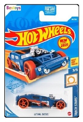 Hotwheels Hot Wheels Diecast Model Car First Edition 2021 74/250 Lethal Diesel No 3 Track Stars 1/64 scale new in pack