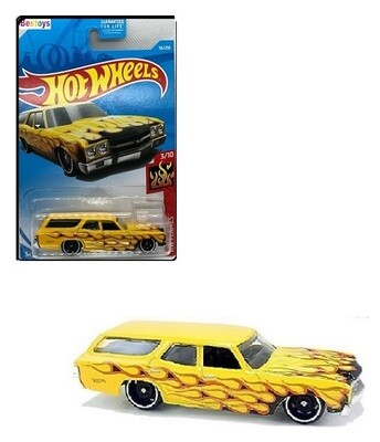 Hotwheels Hot Wheels Diecast Model Car 2019 56 / 250 Chevy Chevrolet Chevelle SS Stationwagon 1970 Flames 1/64 scale new in pack