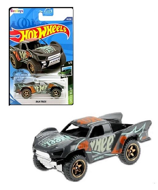 Hotwheels Hot Wheels Diecast Model Car 2021 110 / 250 Baja Truck Speed Blur 1/64 scale new in pack