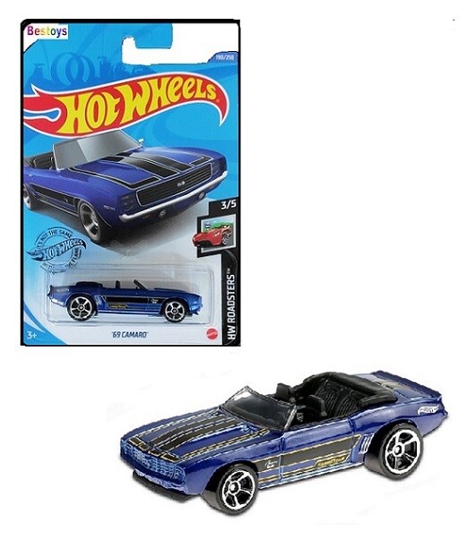 Hotwheels Hot Wheels Diecast Model Car 2020 190/250 Chevy Chevrolet Camaro Conv 1969 Roadsters 1/64 scale