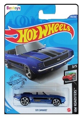 Hotwheels Hot Wheels Diecast Model Car 2020 190/250 Chevy Chevrolet Camaro Conv 1969 Roadsters 1/64 scale