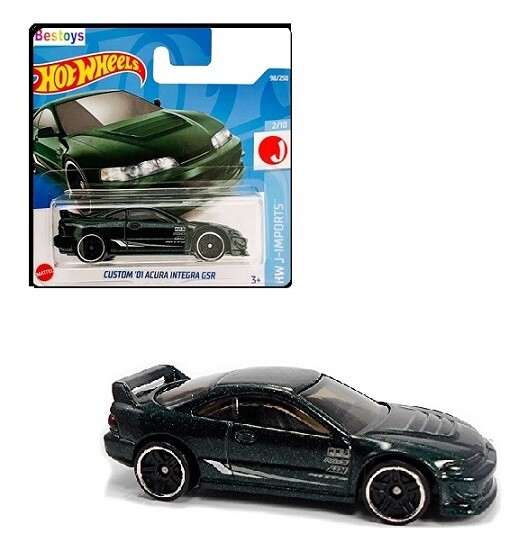 Hotwheels Hot Wheels Diecast Model Car 2022 98 / 250 Honda Acura Integra Custom GSR 2001 J Imports 1/64 scale new in pack