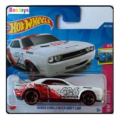 Hotwheels Hot Wheels Diecast Model Car 2022 207 / 250 Dodge Challenger Drift Car "426 Mopar" 1/64 scale new in pack