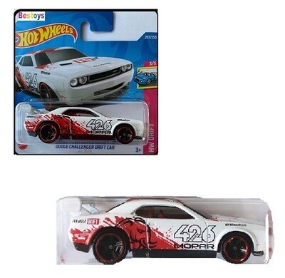 Hotwheels Hot Wheels Diecast Model Car 2022 207 / 250 Dodge Challenger Drift Car &quot;426 Mopar&quot; 1/64 scale new in pack